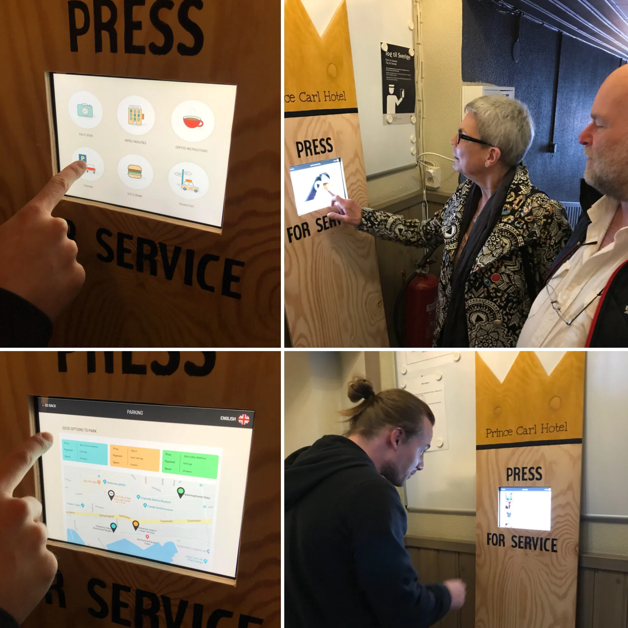Guests exploring the SST kiosk prototype
